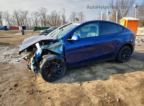 7SAYGDEE3NF481416 2022 TESLA MODEL Blue წინა მარცხენა ხედი სამი მეოთხედიდან