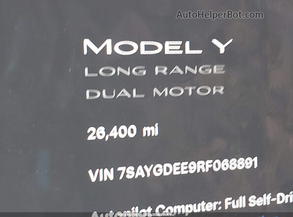 7SAYGDEE9RF068891 2024 TESLA MODEL Y Gray 