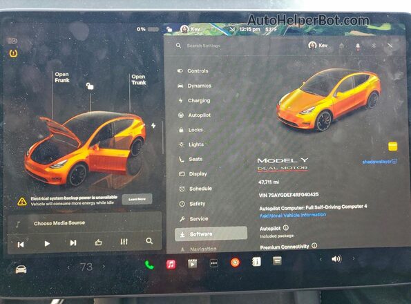 7SAYGDEF4RF040425 2024 TESLA MODEL Угольный Вид щитка приборов