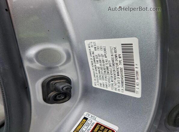 2HKRM3H45GH559092 2016 HONDA CRV Silver Widok naklejki z numerem VIN