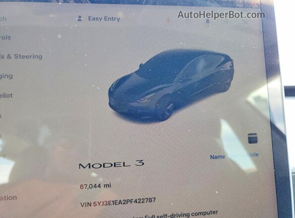 5YJ3E1EA2PF422787 2023 TESLA MODEL Черный Вид задних сидений