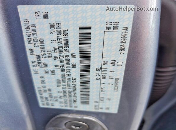 1FMCU0H67NUA81097 2022 FORD ESCAPE Серебряный 