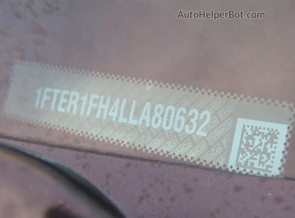 1FTER1FH4LLA80632 2020 FORD RANG Черный Вид задней части салона
