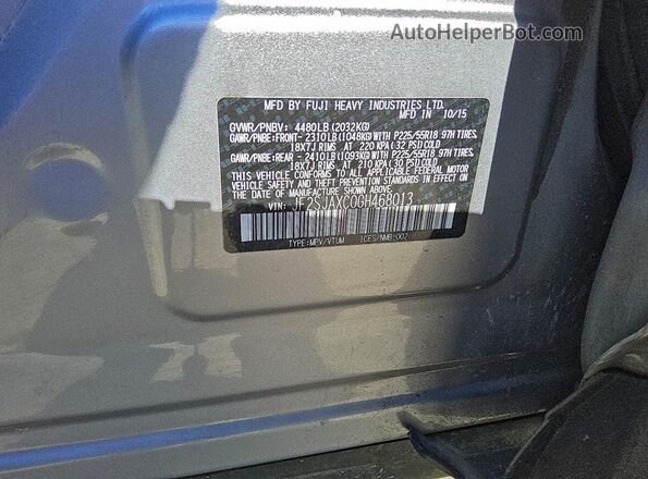 JF2SJAXC0GH468013 2016 SUBARU FORESTER 2.5I TO Серебряный Панорамный вид салона 360°