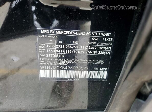 W1N9M0KB4PN073579 2023 MERCEDES-BENZ EQB Черный Панорамный вид салона 360°
