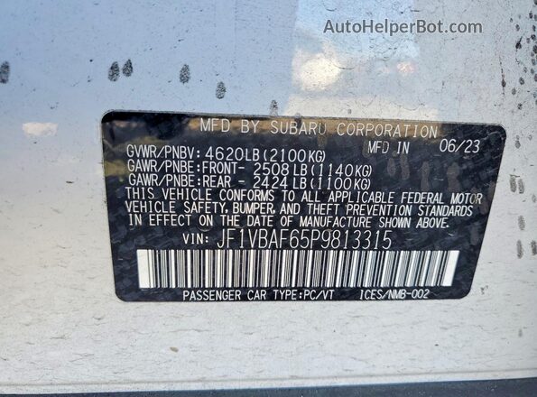JF1VBAF65P9813315 2023 SUBARU WRX Белый Вид подкапотного пространства
