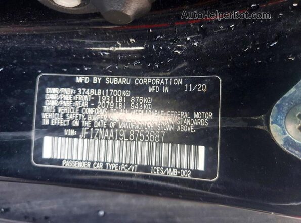 JF1ZNAA19L8753687 2020 TOYOTA 86 Черный Вид подкапотного пространства