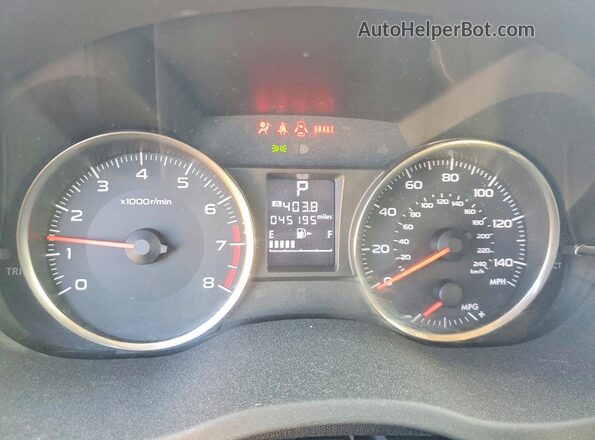 JF2GPABC9G8285219 2016 SUBARU CROSSTREK Синий Вид щитка приборов