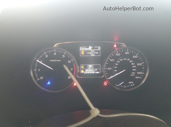 JF2GPAKCXG8302271 2016 SUBARU CROSSTREK Gray Widok zestawu wskaźników