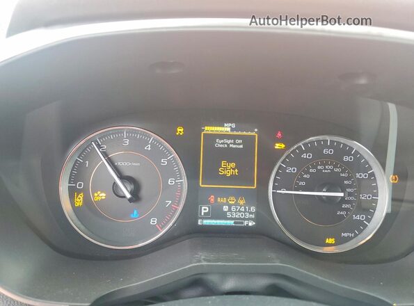 JF2GTALC8JH288856 2018 SUBARU CROSSTREK Оранжевый Вид щитка приборов