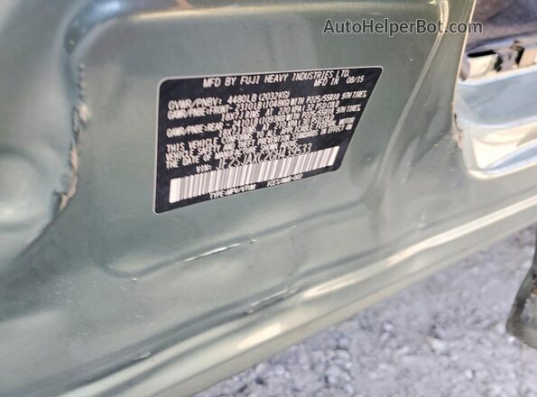 JF2SJAXC2GH439533 2016 SUBARU FORESTER 2.5I TO Зеленый Вид наклейки с VIN-кодом