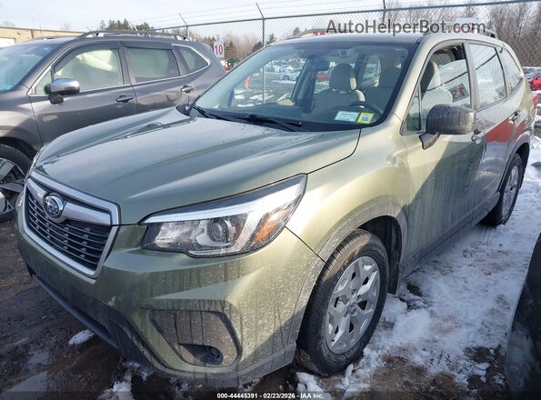 JF2SKACC2KH504411 2019 SUBARU FORESTER Green წინა მარცხენა ხედი სამი მეოთხედიდან