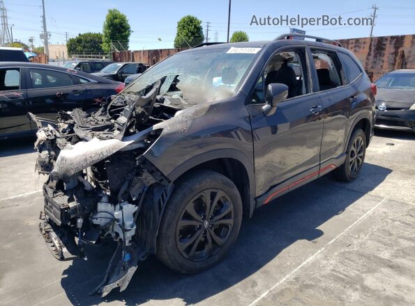 JF2SKAPCXKH544424 2019 SUBARU FORESTER Gray Առջևի ձախ երեք քառորդ տեսարան