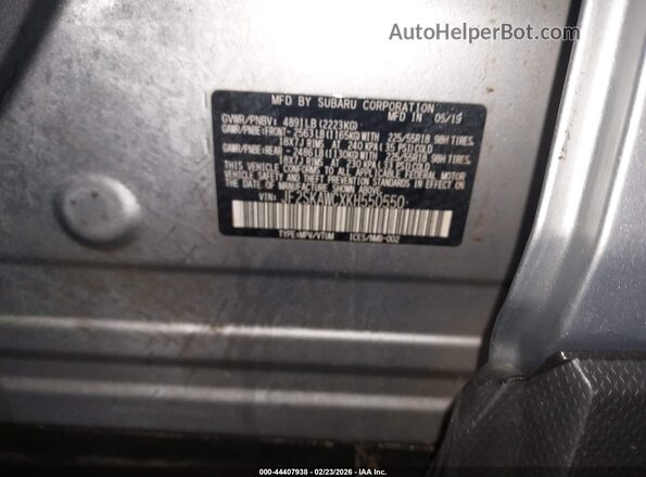 JF2SKAWCXKH550550 2019 SUBARU FORESTER Серебряный Вид подкапотного пространства