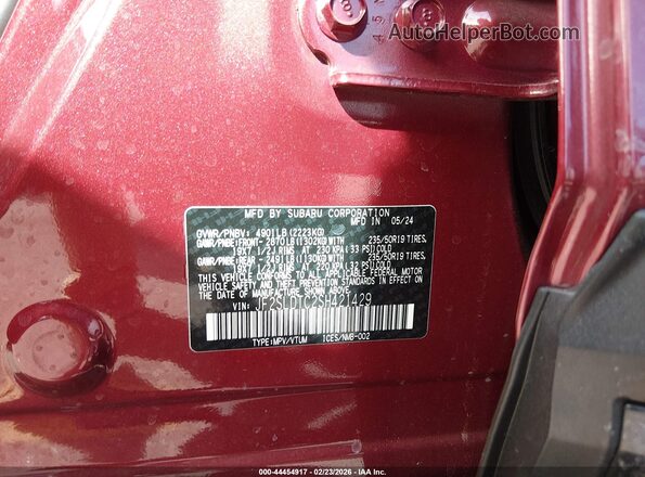 JF2SLDTC2SH421429 2025 SUBARU FORESTER Maroon Вид підкапотного простору