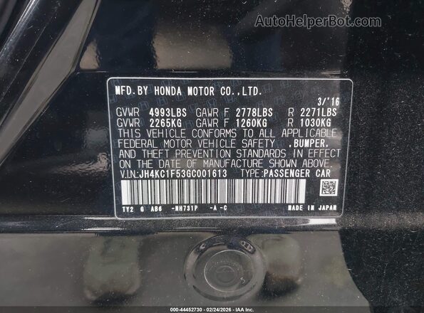 JH4KC1F53GC001613 2016 ACURA RLX Черный Вид подкапотного пространства