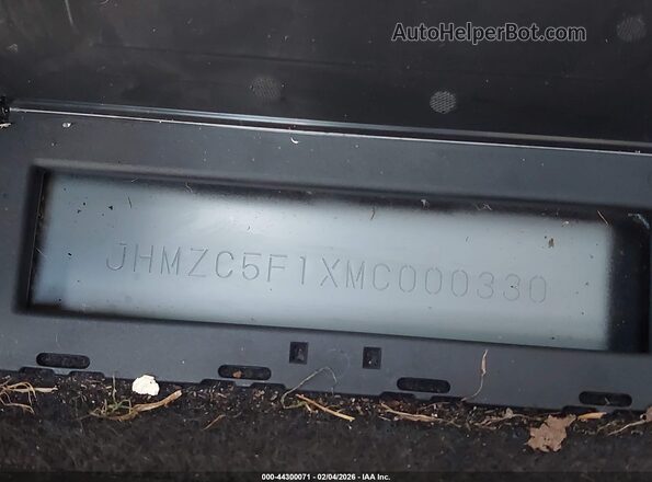 JHMZC5F1XMC000330 2021 HONDA CLARITY PLUG-IN HYBRID Black Вид підкапотного простору