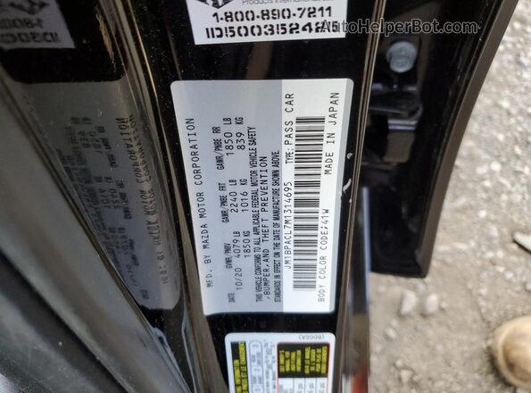 JM1BPACL7M1314695 2021 MAZDA 3 Black ძრავის განყოფილების ხედი