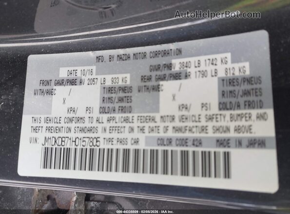 JM1DKDB71H0157805 2017 MAZDA CX-3 Blue Vista del compartimento del motor