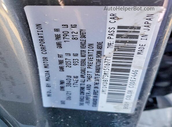 JM1DKDB73M1516771 2021 MAZDA CX-3 Gray Вид наклейки з VIN-кодом
