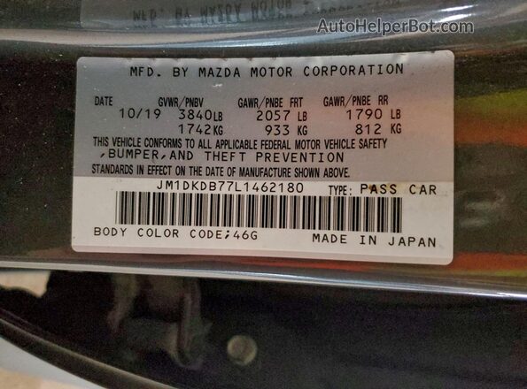 JM1DKDB77L1462180 2020 MAZDA CX-3 Gray Widok komory silnika