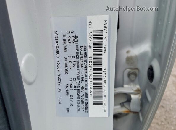 JM1DKFB72L1469016 2020 MAZDA CX-3 Silver Вид наклейки з VIN-кодом