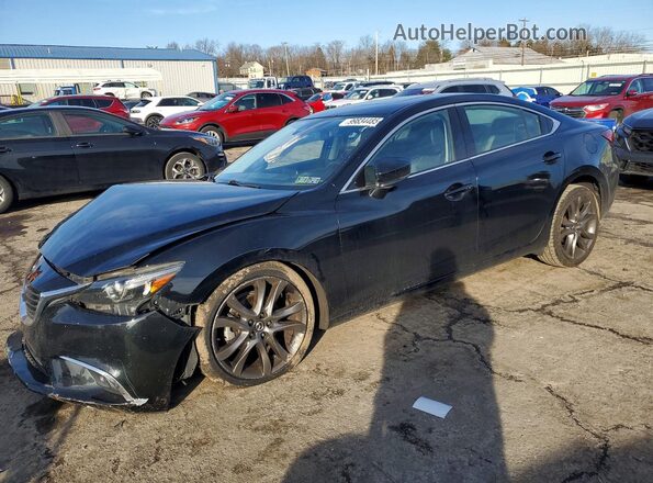 JM1GL1W56H1138291 2017 MAZDA 6 Черный Передняя левая четверть