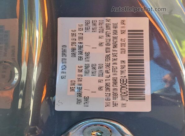JM1NDAD70M0456514 2021 MAZDA MX-5 Gray Widok naklejki z numerem VIN