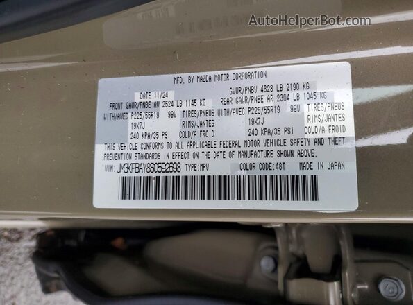 JM3KFBAY8S0592698 2025 MAZDA CX-5 Желто-коричневый Вид наклейки с VIN-кодом