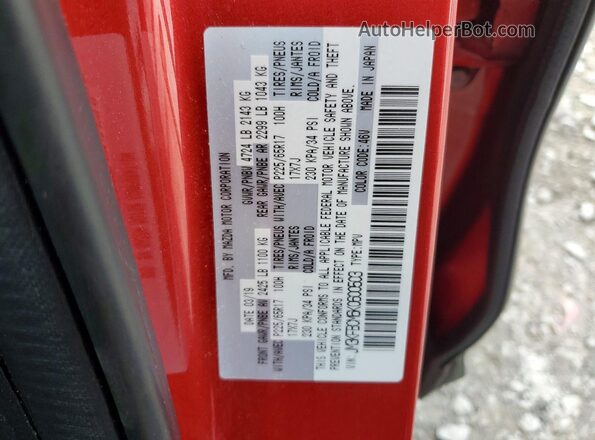 JM3KFBCM6K0600503 2019 MAZDA CX-5 Красный Вид наклейки с VIN-кодом