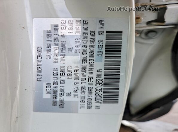 JM3TCABY9G0109863 2016 MAZDA CX-9 White Widok naklejki z numerem VIN