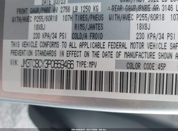 JM3TCBCY3P0659466 2023 MAZDA CX-9 Silver Widok komory silnika