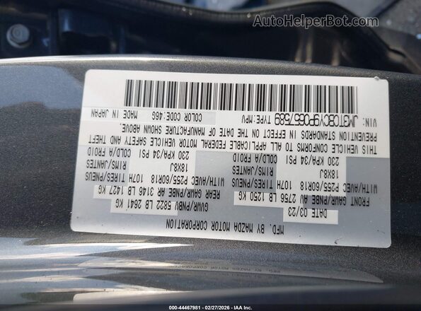 JM3TCBCY9P0657589 2023 MAZDA CX-9 Серый Вид подкапотного пространства