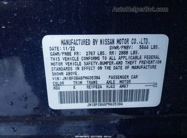 JN1BF0BA6PM405394 2023 NISSAN ARIYA Синий Вид подкапотного пространства