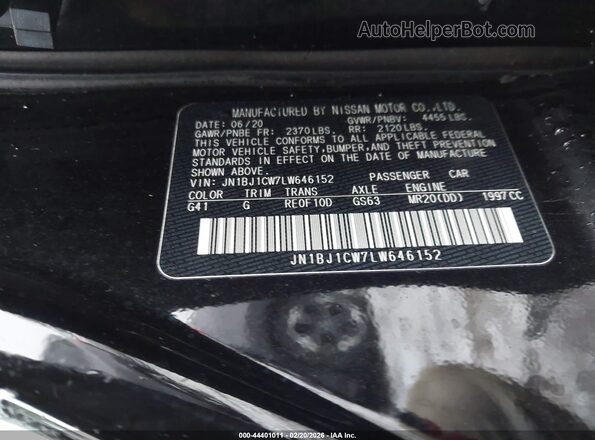 JN1BJ1CW7LW646152 2020 NISSAN ROGUE Black Вид підкапотного простору