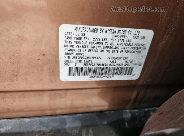 JN1DF0CD3PM705377 2023 NISSAN ARIYA Желто-коричневый Вид подкапотного пространства
