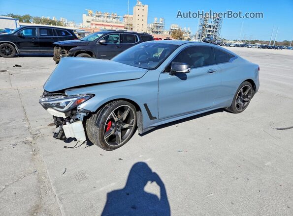 JN1FV7LL1MM560413 2021 INFINITI Q60 Бирюзовый Передняя левая четверть