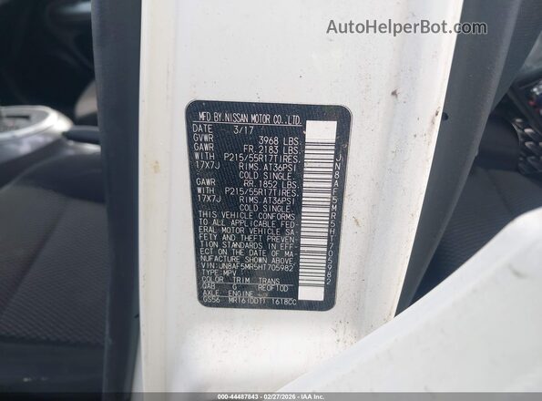 JN8AF5MR5HT705982 2017 NISSAN JUKE Белый Вид подкапотного пространства
