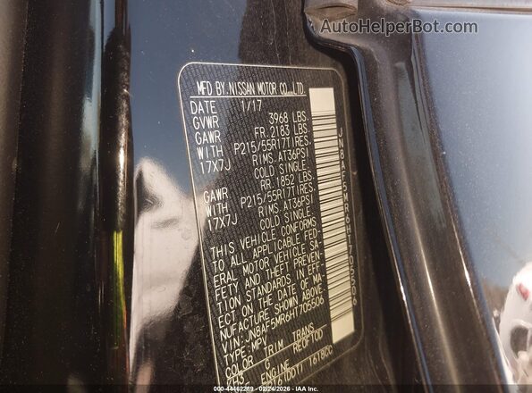 JN8AF5MR6HT705506 2017 NISSAN JUKE Черный Вид подкапотного пространства