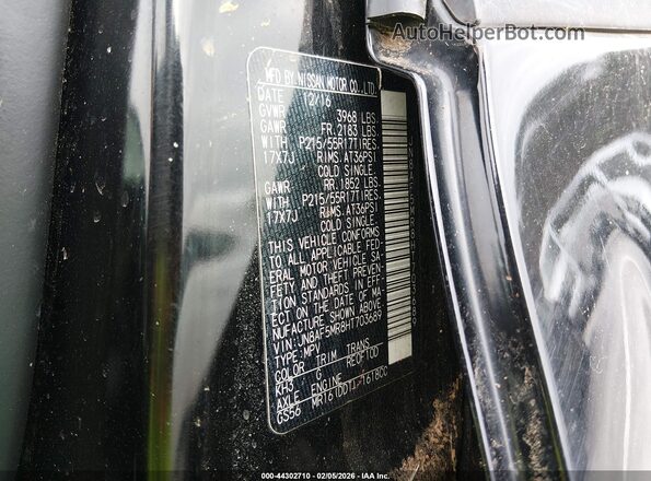 JN8AF5MR8HT703689 2017 NISSAN JUKE Black Շարժիչի բաժամունքի տեսք
