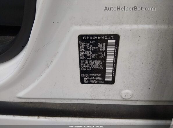 JN8AY2DB5N9814981 2022 NISSAN ARMADA Белый Вид подкапотного пространства