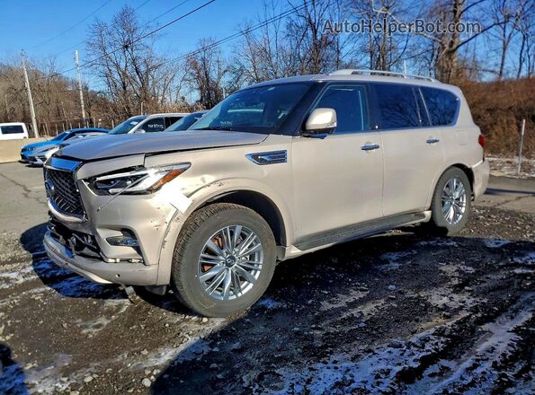 JN8AZ2AC3P9490300 2023 INFINITI QX80 Beige Vista tres cuartos delantera izquierda