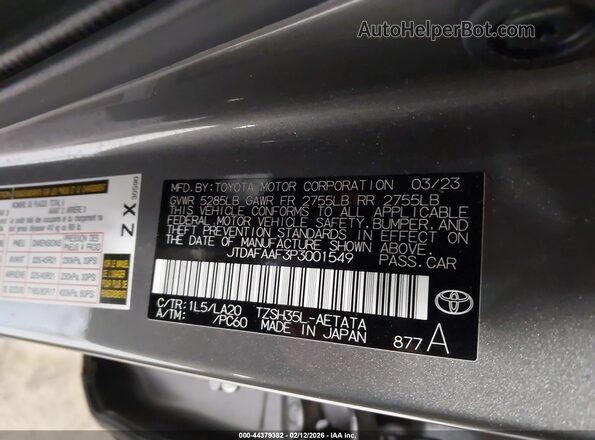 JTDAFAAF3P3001549 2023 TOYOTA CROWN Silver Widok komory silnika