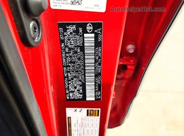 JTDAFAAF3P3003639 2023 TOYOTA CROWN Red Widok komory silnika