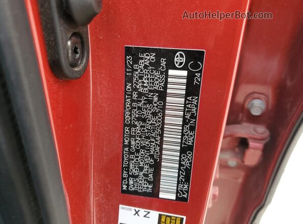 JTDAFAAF5R3006710 2024 TOYOTA CROWN Red Widok komory silnika