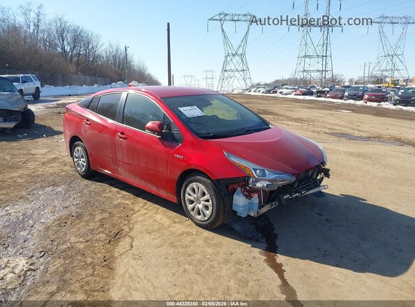 JTDKAMFU6M3147869 2021 TOYOTA PRIUS Красный Передняя правая четверть