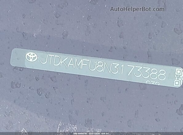 JTDKAMFU8N3173388 2022 TOYOTA PRIUS Серый Вид подкапотного пространства