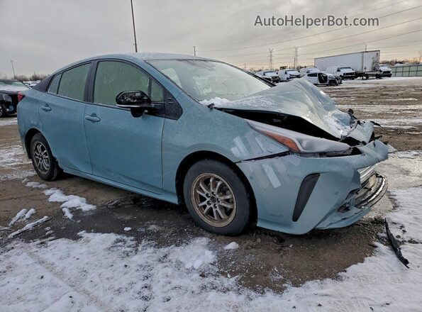 JTDKARFUXK3094152 2019 TOYOTA PRIUS Бирюзовый Передняя правая четверть