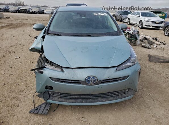 JTDL9RFU2K3012282 2019 TOYOTA PRIUS Бирюзовый Вид спереди