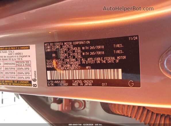 JTEABFAJ4S5012517 2025 TOYOTA LAND CRUISER Серый Вид подкапотного пространства